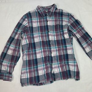 #1908 Alfred Dunner Multi-Colored Plaid Casual Button Up Shirt | Size: 14